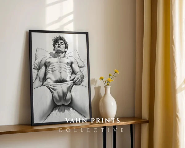 Male Figure Silhouette Wall Art Print Digital Poster