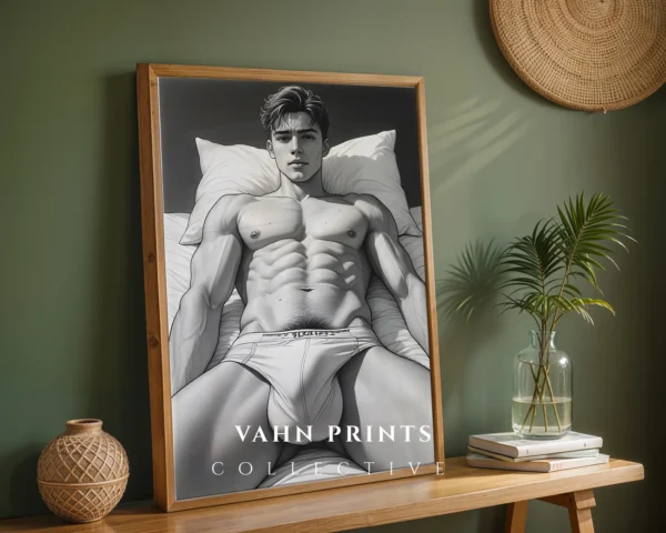 Athletic Male Body Wall Art Printable Poster