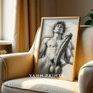 Nude Male Wall Art Print Artistic Digital