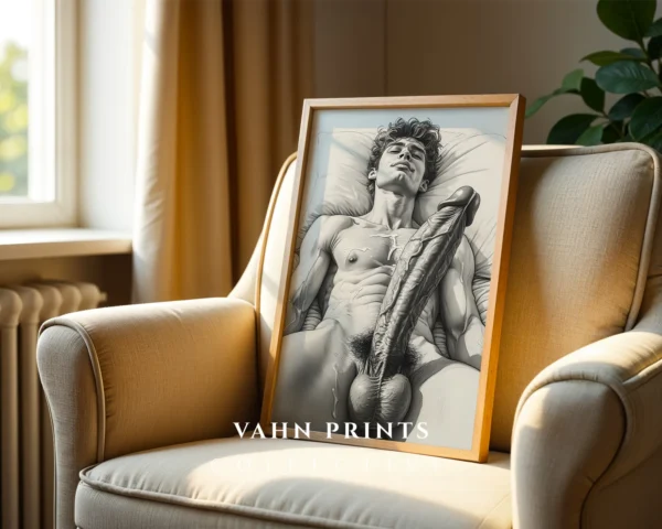 Nude Male Wall Art Print Artistic Digital