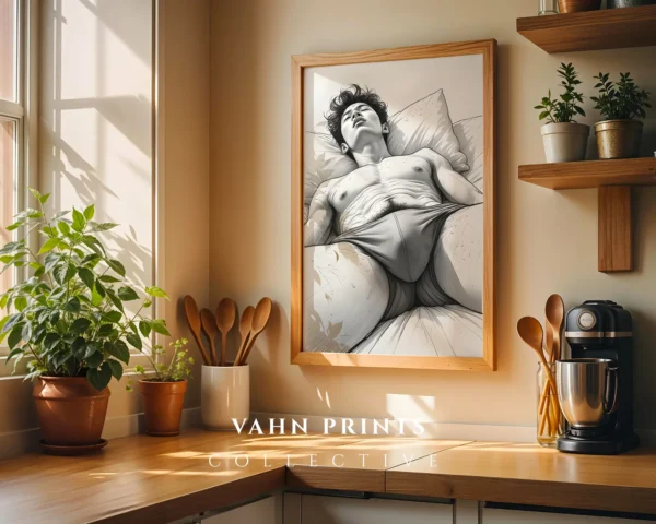 Male Contour Study Wall Art Printable Poster