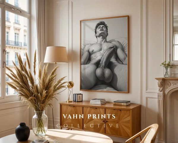V902c_m1 Sculpted Male Form Wall Art Print Digital Decor